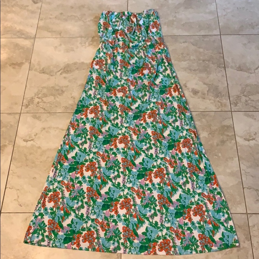 Lilly Pulitzer strapless maxi dress size small